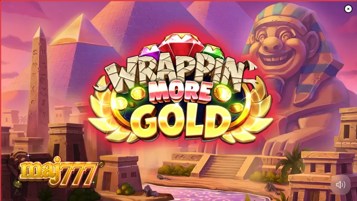 Tampilan layar slot Wrappin’ More Gold pada perangkat mobile